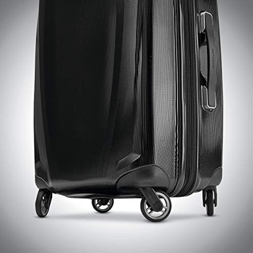 Samsonite Winfield 3 DLX Hardside Expandable Luggage with Spinners  Black  3 Piece Set  20/25/28 