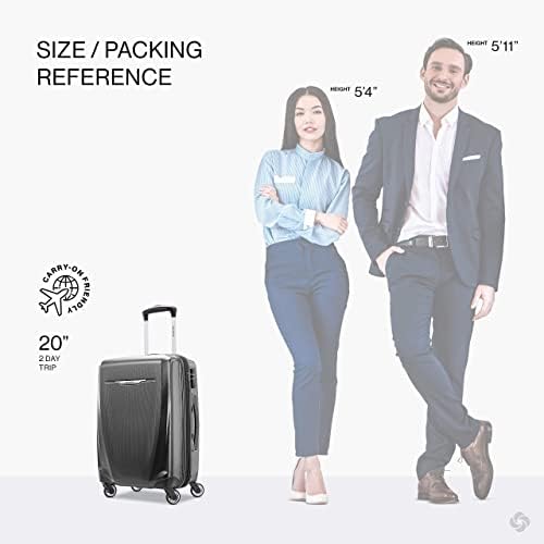 Samsonite Winfield 3 DLX Hardside Expandable Luggage with Spinners  Black  3 Piece Set  20/25/28 