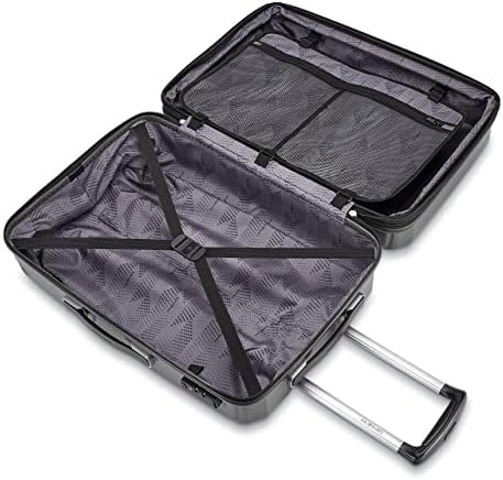 Samsonite Winfield 3 DLX Hardside Expandable Luggage with Spinners  Black  3 Piece Set  20/25/28 