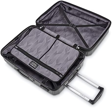 Samsonite Winfield 3 DLX Hardside Expandable Luggage with Spinners  Black  3 Piece Set  20/25/28 