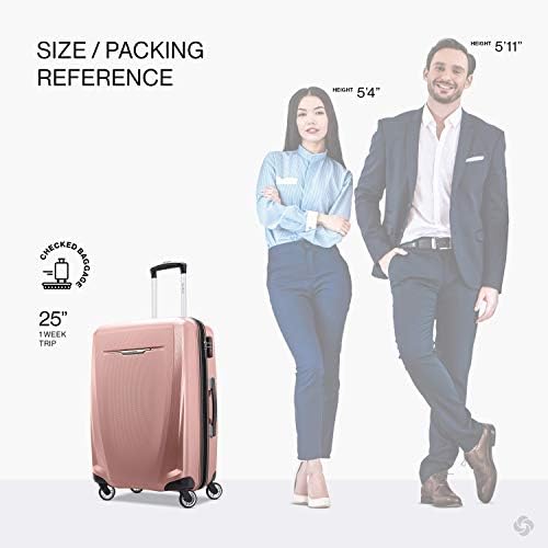 Samsonite Winfield 3 DLX Hardside Expandable Luggage with Spinners  Black  3 Piece Set  20/25/28 