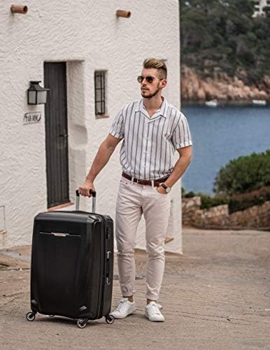 Samsonite Winfield 3 DLX Hardside Expandable Luggage with Spinners  Black  3 Piece Set  20/25/28 