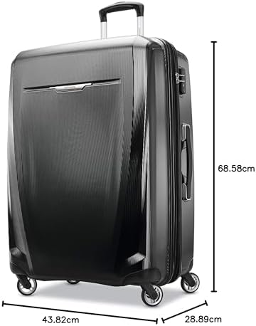 Samsonite Winfield 3 DLX Hardside Expandable Luggage with Spinners  Black  3 Piece Set  20/25/28 