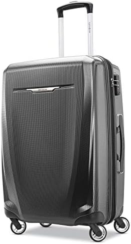 Samsonite Winfield 3 DLX Hardside Expandable Luggage with Spinners  Black  3 Piece Set  20/25/28 