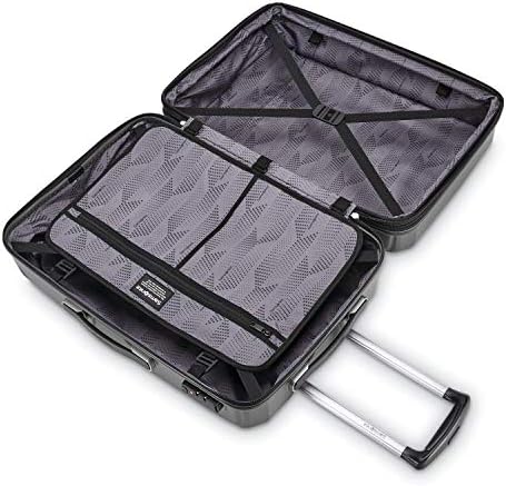 Samsonite Winfield 3 DLX Hardside Expandable Luggage with Spinners  Black  3 Piece Set  20/25/28 