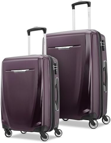 Samsonite Winfield 3 DLX Hardside Expandable Luggage with Spinners  Black  3 Piece Set  20/25/28 