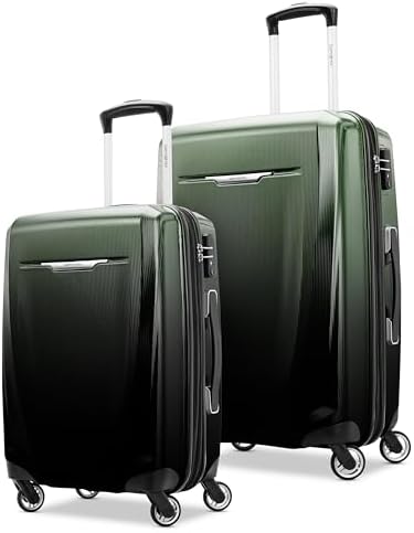Samsonite Winfield 3 DLX Hardside Expandable Luggage with Spinners  Black  3 Piece Set  20/25/28 