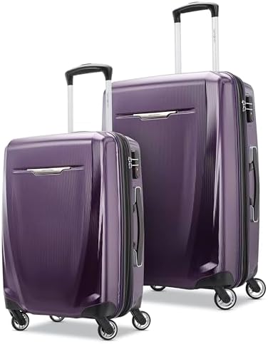 Samsonite Winfield 3 DLX Hardside Expandable Luggage with Spinners  Black  3 Piece Set  20/25/28 