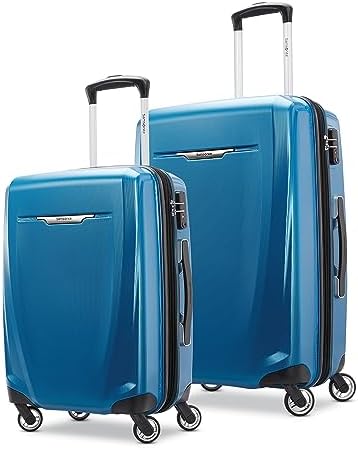 Samsonite Winfield 3 DLX Hardside Expandable Luggage with Spinners  Black  3 Piece Set  20/25/28 