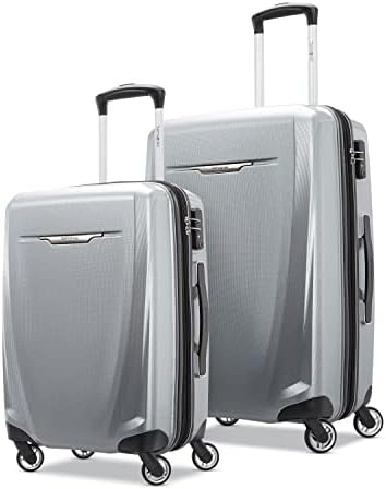 Samsonite Winfield 3 DLX Hardside Expandable Luggage with Spinners  Black  3 Piece Set  20/25/28 