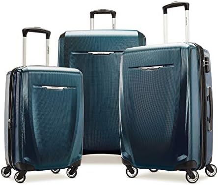 Samsonite Winfield 3 DLX Hardside Expandable Luggage with Spinners  Black  3 Piece Set  20/25/28 