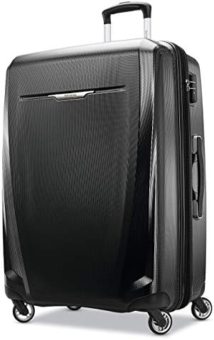 Samsonite Winfield 3 DLX Hardside Expandable Luggage with Spinners  Black  3 Piece Set  20/25/28 