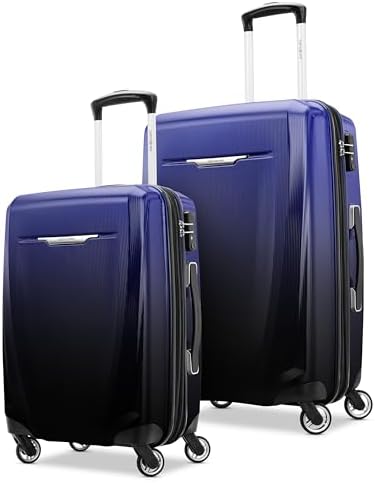 Samsonite Winfield 3 DLX Hardside Expandable Luggage with Spinners  Black  3 Piece Set  20/25/28 