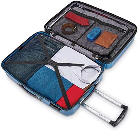 Samsonite Winfield 3 DLX Hardside Expandable Luggage with Spinners  Black  3 Piece Set  20/25/28 