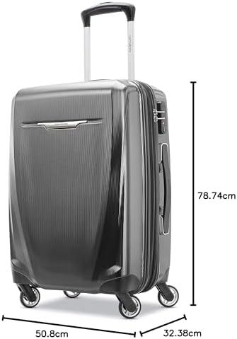 Samsonite Winfield 3 DLX Hardside Expandable Luggage with Spinners  Black  3 Piece Set  20/25/28 