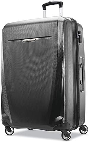 Samsonite Winfield 3 DLX Hardside Expandable Luggage with Spinners  Black  3 Piece Set  20/25/28 