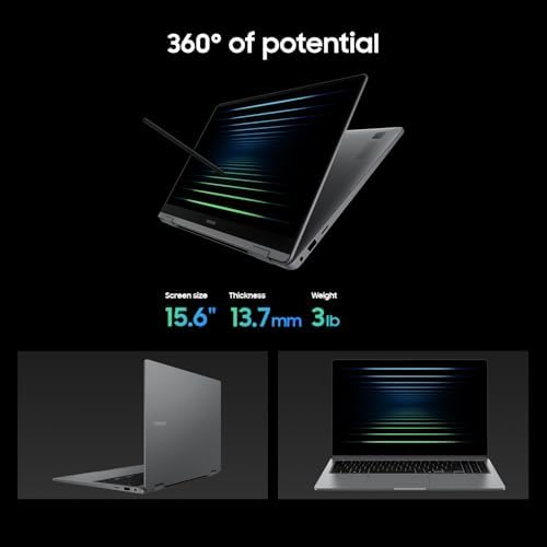 Samsung 15 6  Galaxy Book5 360 Copilot AI Laptop PC Computer  FHD AMOLED Touchscreen  16GB / 512GB  Dolby Atmos Quad Speakers  All Day Battery Life  NP750QHA KA1US