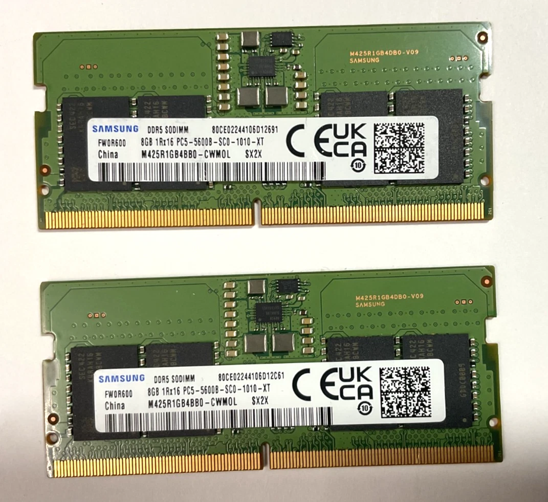Samsung 16GB Kit  2x8GB  DDR5 5600 MHz Laptop SODIMM RAM M425R1G44BB0 CWMOL #1