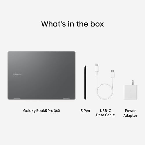 Samsung 16  Galaxy Book5 Pro 360 Copilot  PC  AI Computer  Intel Core 7 Ultra Processor  3K AMOLED  2880x1800  Touchscreen  S Pen 120Hz  Dolby Atmos  Student Laptop  Lightweight  All Day Battery Life
