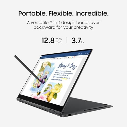 Samsung 16  Galaxy Book5 Pro 360 Copilot  PC  AI Computer  Intel Core 7 Ultra Processor  3K AMOLED  2880x1800  Touchscreen  S Pen 120Hz  Dolby Atmos  Student Laptop  Lightweight  All Day Battery Life