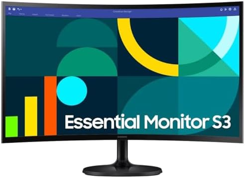 Samsung 27 Essential S3  S36CG  Series FHD 1800R Curved Computer Monitor  100Hz  Game Mode  Advanced Eye Comfort  HDMI and D sub Ports  LS27D36CGANXZA  HDMI Cable Included  Renewed 
