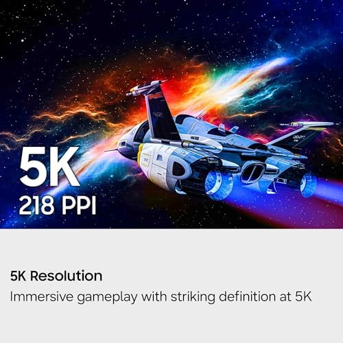 Samsung 27 Odyssey G8  G80HF  Gaming Monitor   5K Resolution  Fast IPS  180Hz  Dual Mode QHD 360Hz  218 PPI  DP 2 1  HDR10  Gaming  1ms  G Sync Compatible  HAS/Tilt/Swivel/Pivot Stand  LS27HG802EFXZA