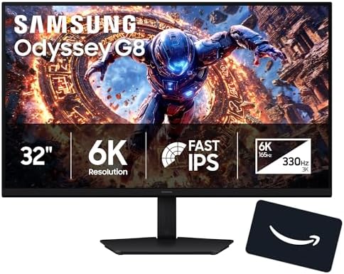 Samsung 27 Odyssey G8  G80HF  Gaming Monitor   5K Resolution  Fast IPS  180Hz  Dual Mode QHD 360Hz  218 PPI  DP 2 1  HDR10  Gaming  1ms  G Sync Compatible  HAS/Tilt/Swivel/Pivot Stand  LS27HG802EFXZA