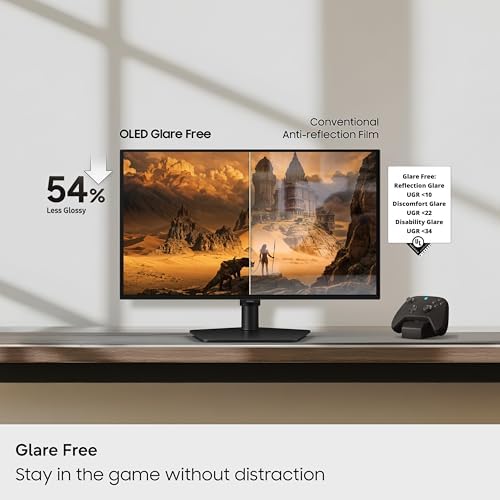 Samsung 27 Odyssey OLED G6  G61SH  Gaming Monitor   QD OLED  QHD  1440P   240Hz  0 03ms  Glare Free  Pantone Validated  HDR10  Height adjustable stand  OLED Safeguard  3 Year Warranty  LS27HG612SNXZA