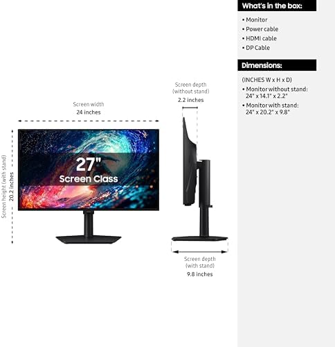 Samsung 27 Odyssey OLED G6  G61SH  Gaming Monitor   QD OLED  QHD  1440P   240Hz  0 03ms  Glare Free  Pantone Validated  HDR10  Height adjustable stand  OLED Safeguard  3 Year Warranty  LS27HG612SNXZA