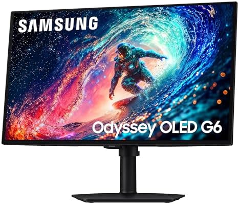 Samsung 27 Odyssey OLED G6  G61SH  Gaming Monitor   QD OLED  QHD  1440P   240Hz  0 03ms  Glare Free  Pantone Validated  HDR10  Height adjustable stand  OLED Safeguard  3 Year Warranty  LS27HG612SNXZA