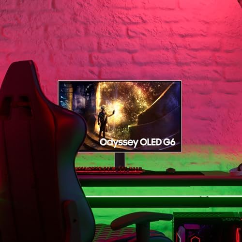 Samsung 27  Odyssey OLED G6  G60SD  Series Gaming Monitor with QHD & QD OLED  360Hz 0 03ms  AMD FreeSync Premium Pro  Anti Glare  Sleek Design  Cooling System  3 Year Warranty  LS27DG602SNXZA