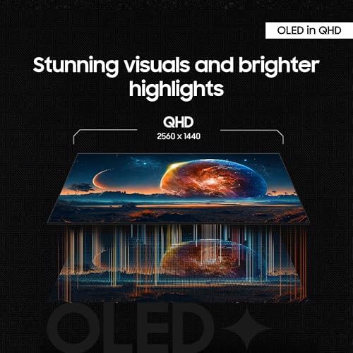 Samsung 27  Odyssey OLED G6  G61SD  QHD & QD OLED 240Hz 0 03ms FreeSync Premium Pro Gaming Monitor with Sleek Metal Design  3 Year Warranty  US  LS27DG610SNXZA