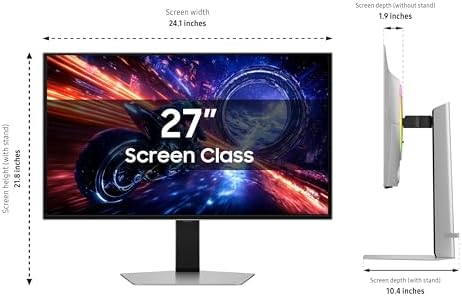 Samsung 27  Odyssey OLED G6 G60SF QHD QD OLED Gaming Monitor  500Hz Refresh Rate  0 03ms  GtG  Response Time  G Sync Compatible  VESA DisplayHDR TrueBlack 500  LS27FG602SNXZA  2025  3 Yr Warranty