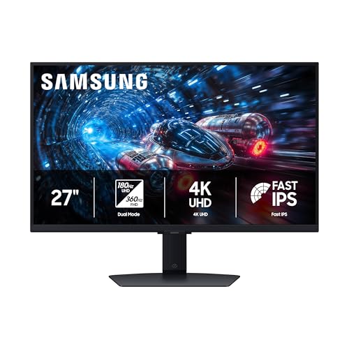 Samsung 27  Odyssey G7 G70F FHD Resolution Gaming Monitor  Fast IPS Dual Mode  4K 180Hz Refresh Rate  NVIDIA G Sync Compatible  AMD FreeSync  Premium  Ergonomic Stand  LS27FG706ENXZA