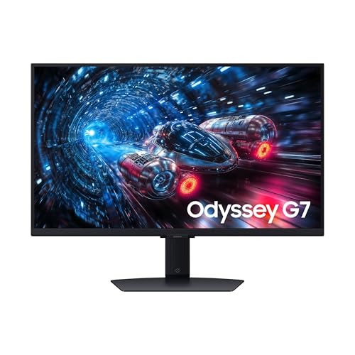 Samsung 27  Odyssey G7 G70F FHD Resolution Gaming Monitor  Fast IPS Dual Mode  4K 180Hz Refresh Rate  NVIDIA G Sync Compatible  AMD FreeSync  Premium  Ergonomic Stand  LS27FG706ENXZA