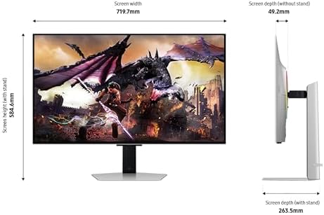 Samsung 32 Odyssey OLED G8  G80SD  Series 4K UHD Smart Gaming Monitor w QD OLED  240Hz 0 03ms  G Sync Compatible  Glare Free Display  Sleek Metal Design  LS32DG800SNXZA  3 Yr Warranty