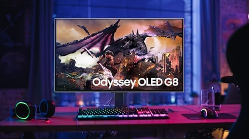 Samsung 32 Odyssey OLED G8  G80SD  Series 4K UHD Smart Gaming Monitor w QD OLED  240Hz 0 03ms  G Sync Compatible  Glare Free Display  Sleek Metal Design  LS32DG800SNXZA  3 Yr Warranty