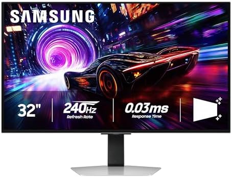 Samsung 32  Odyssey QD OLED G8  G81SF   4K  240Hz  Gaming Monitor  0 03ms Response Time  DisplayHDR True Black 400  AMD FreeSync  Premium Pro  G Sync Compatibile  3 Yr Warranty  LS32FG810SNXZA  2025