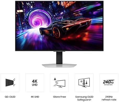 Samsung 32  Odyssey QD OLED G8  G81SF   4K  240Hz  Gaming Monitor  0 03ms Response Time  DisplayHDR True Black 400  AMD FreeSync  Premium Pro  G Sync Compatibile  3 Yr Warranty  LS32FG810SNXZA  2025