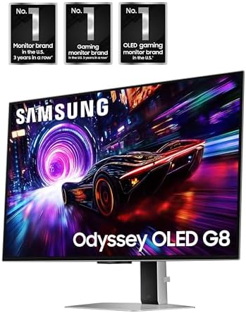 Samsung 32  Odyssey QD OLED G8  G81SF   4K  240Hz  Gaming Monitor  0 03ms Response Time  DisplayHDR True Black 400  AMD FreeSync  Premium Pro  G Sync Compatibile  3 Yr Warranty  LS32FG810SNXZA  2025