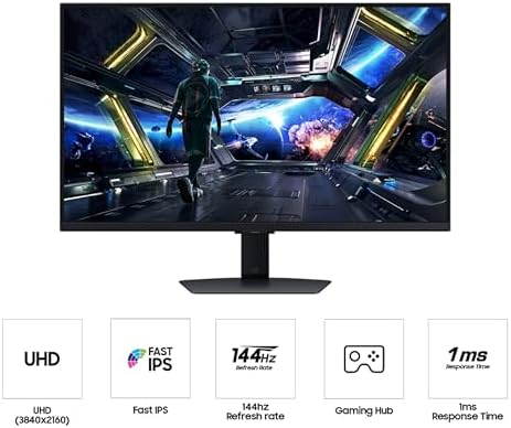Samsung 32  Odyssey G7  G70D  4K UHD IPS 144Hz 1ms GtG  Smart Gaming Monitor  G Sync Compatible  AMD Freesync Premium  Vivid Colors  Adjustable Stand  Black Equalizer  LS32DG702ENXZA