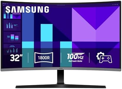 Samsung 32 inch S3  S39GD  FHD 100Hz Curved Monitor  Game Mode  Eye Saver Mode  Multiple Connectivity with HDMI Port  Built in Speakers  LS32D39DGANXZA  2025