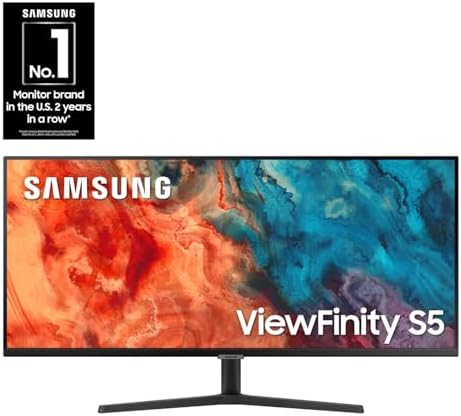 Samsung 34 ViewFinity S50GC Series Ultrawide QHD Monitor  100Hz  5ms  HDR10  AMD FreeSync  Ultrawide Screen  Eye Care  Thin Bezels  PIP  PBP  LS34C50DGANXZA  2023  Black
