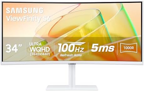 Samsung 34 ViewFinity S50GC Series Ultrawide QHD Monitor  100Hz  5ms  HDR10  AMD FreeSync  Ultrawide Screen  Eye Care  Thin Bezels  PIP  PBP  LS34C50DGANXZA  2023  Black