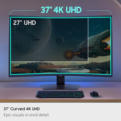 Samsung 37  Odyssey G7  G75F  4K UHD Resolution  165Hz  Curved Gaming Monitor  1ms Response Time  GtG   VESA DisplayHDR  600  AMD FreeSync  Premium Pro  LS37FG75DENXZA  2025