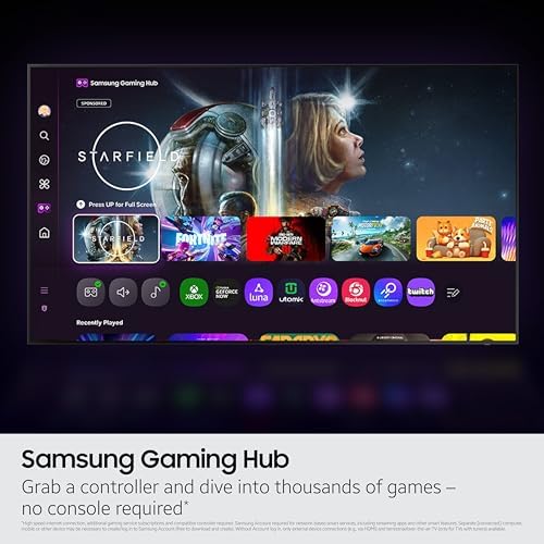 Samsung 43 Inch Class QLED Q7F Series Samsung Vision AI Smart TV  2025 Model  43Q7F  Quantum HDR  Object Tracking Sound Lite  Q4 AI Gen1 Processor  4K upscaling  Gaming Hub  Alexa Built in