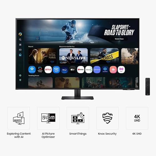 Samsung 43  Smart Monitor M7  M70F  4K UHD Display  Samsung Vision AI  Smart TV Apps  Gaming Hub  USB C  HDMI and USB A  Black  LS43FM702UNXZA  2025