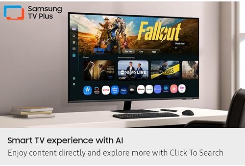 Samsung 43  Smart Monitor M7  M70F  4K UHD Display  Samsung Vision AI  Smart TV Apps  Gaming Hub  USB C  HDMI and USB A  Black  LS43FM702UNXZA  2025