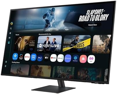 Samsung 43  Smart Monitor M7  M70F  4K UHD Display  Samsung Vision AI  Smart TV Apps  Gaming Hub  USB C  HDMI and USB A  Black  LS43FM702UNXZA  2025