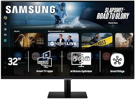 Samsung 43  Smart Monitor M7  M70F  4K UHD Display  Samsung Vision AI  Smart TV Apps  Gaming Hub  USB C  HDMI and USB A  Black  LS43FM702UNXZA  2025